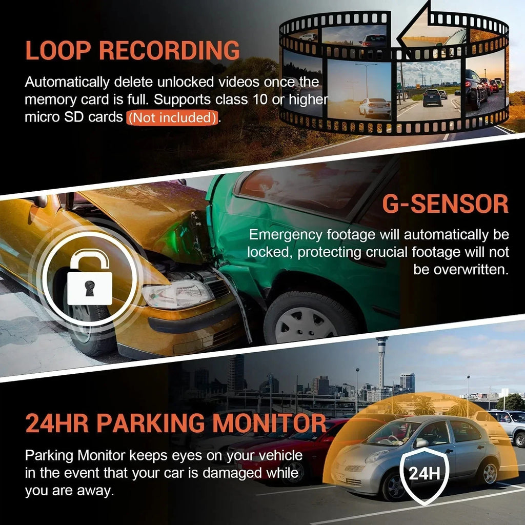 DRIVEGUARD™ 1080P DUAL CAMER WiFi DASH CAM