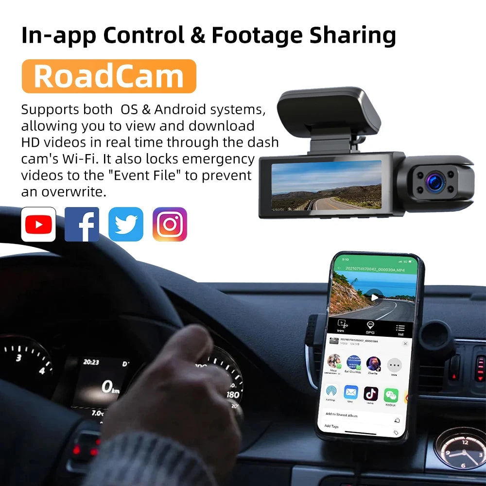 DRIVEGUARD™ 1080P DUAL CAMER WiFi DASH CAM