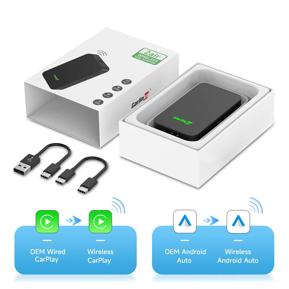 WIRELESS CARPLAY & ANDROID AUTO ADAPTER– PLUG & PLAY iPHONE& ANDROID)